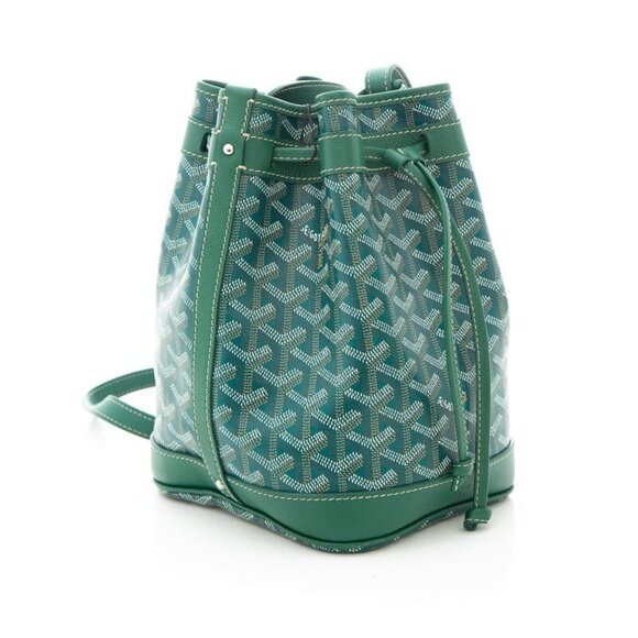 Authentic Goyard Petit Bucket Bag in green color - Picture 2 of 6